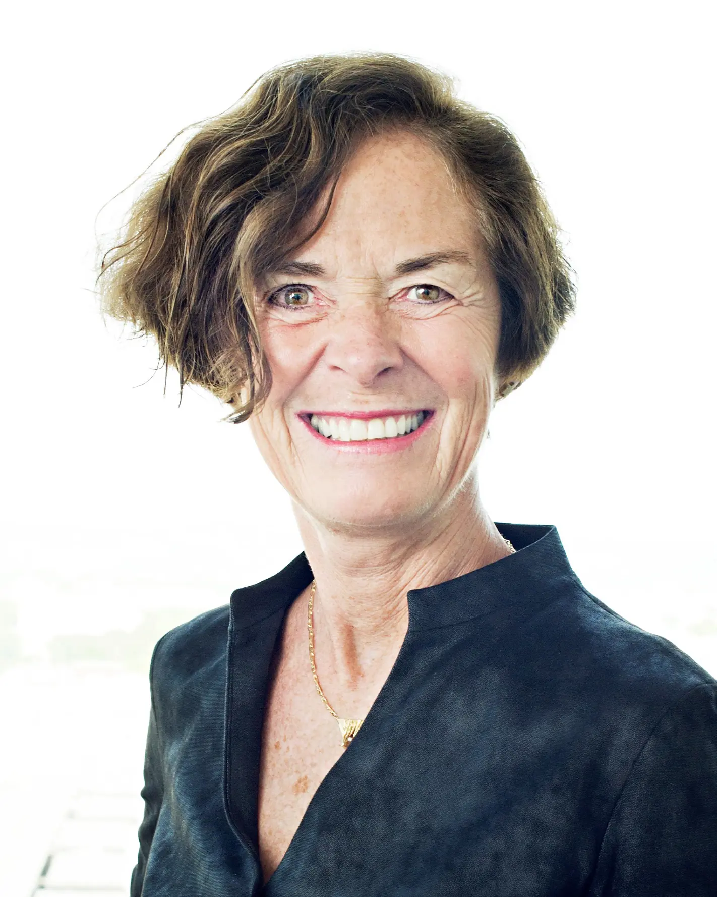 A close-up of a person smiling